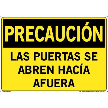 Vestil Vinyl Label Sign, 14-1/2" Height, 20-1/2" Width, Vinyl Label, Rectangle, Spanish SI-C-13-E-LB-011-S